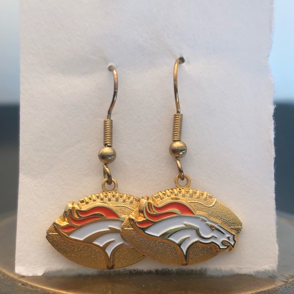 NWOT BRONCOS EARRINGS